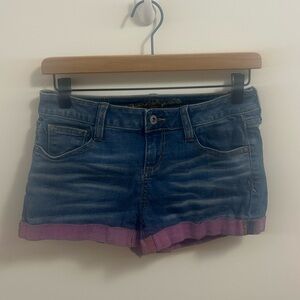 Denim Blue and Purple Women's Shorts